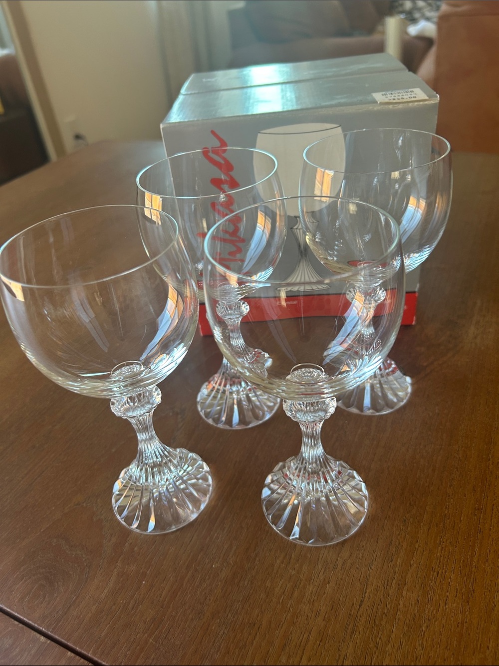 Mikasa Clear Crystal Wine Goblets - Set of 4